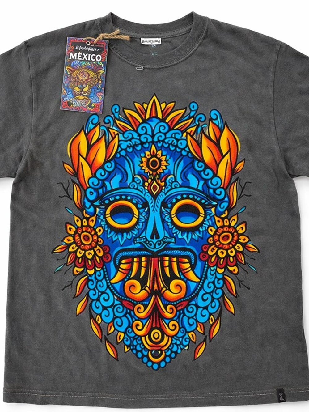 No Problem Mexico Skull Graphic Tee NWT Boho Festival Streetwear Large